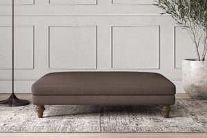 nkuku Deni Large Dining Footstool | Make To Order | Recycled Cotton Mocha | No Colour