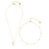 Moon Star Necklace Set Gold