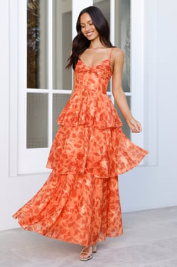 Painted Promises Maxi Dress Orange
