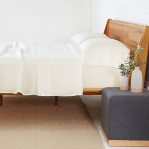 King Cream Linen Sheet Set