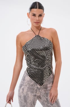 AKIRA Lets Get Funky Beaded Top | Black | Size 1X/2X