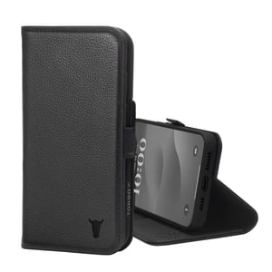 iPhone 15 Plus Leather Wallet Case (with Stand Function) - Black