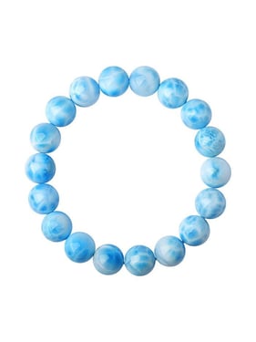 Dominican Larimar Crystal Oceanic Patterns Bracelet - Blue / One-Size