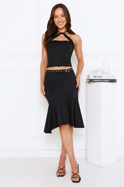 Love Bugged Midi Skirt Black