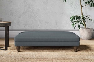 nkuku Marri Large Dining Footstool | Make To Order | Brera Linen Dusk | No Colour