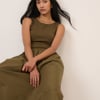 Khaki Sleeveless Vera Midi Dress