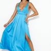 Capture Attention Satin Maxi Dress Blue
