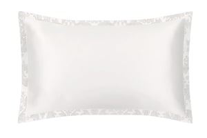 Ivory & Damask Oxford Pure Silk Pillowcase - Super King / Oxford - Damask