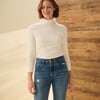 Mock Neck Top - Cream White