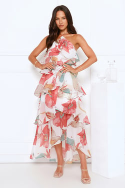 Spice Sands Halter Maxi Dress White