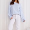 Warm Cottage Knit Sweater Blue
