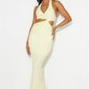 Apple Trees Halter Maxi Dress Yellow