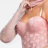 Goddiva Embellished Fingerless Mesh Gloves
