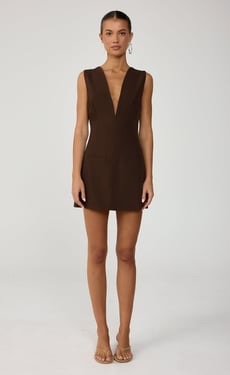 Aya Mini Dress (Chocolate) - US 2