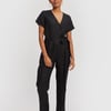 Cropped Wrap Jumpsuit - Black / 2XL