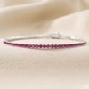 Ruby Gemstone Sterling Silver Tennis Bracelet