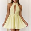 Lush Afternoon Halter Mini Dress Yellow
