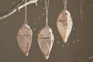 nkuku Sempala Wicker Baubles Set Of 3 | Christmas Decorations | Natural