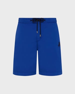 Vilebrequin - Men Cotton Stretch Bermuda Shorts Turtle - Bermuda - Levant - Blue - Size 40