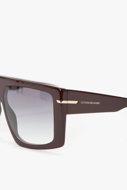 Victoria Beckham Oversized Flat Top Frame In Burgundy - ONE SIZE - Womens