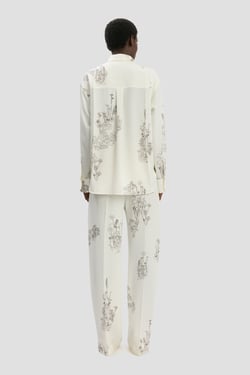 Victoria Beckham Pyjama Shirt In Off-White Floral Print - 16 - Womens