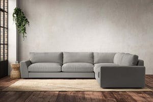 nkuku Guddu Right Hand Corner Sofa | Make To Order | Grand | Brera Linen Smoke