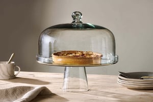 nkuku Banjara Glass Dome Cake Stand | Serveware | One Size | Clear