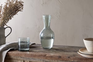 nkuku Yala Hammered Jug | Glassware | One Size | Sage Green