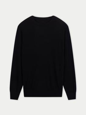 Women C-Neck Cashmere Sweater - XL / blue graphite / WK1074-7018/0000