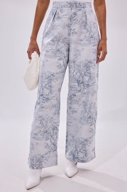 AKIRA Booked N Busy Jacquard Trouser Pants | Light Blue | Size 1X
