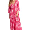 Tie Dye Maxi Kaftan Rose - L