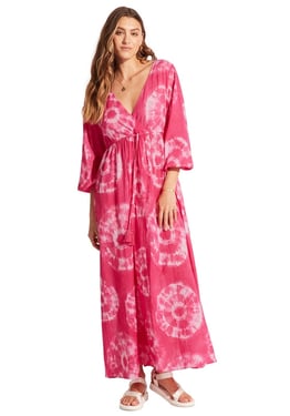 Tie Dye Maxi Kaftan Rose - L