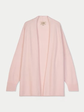 Cashmere Open-Front Cardigan - L-XL / peach blush / WK1113-1933