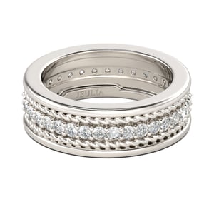 Jeulia Rope Round Cut Sterling Silver Men's Band