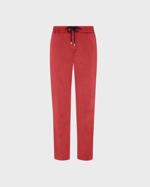 Vilebrequin - Men Elastic Waist Tencel Satin Pants - Jeans - Clemence - Red - Size 36
