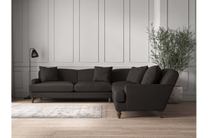 nkuku Deni Corner Sofa | Make To Order | Grand | Brera Linen Espresso