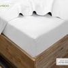 QE Home 310TC Bamboo Cotton Fitted Sheet in White, Double