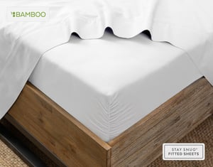 QE Home 310TC Bamboo Cotton Fitted Sheet in White, Twin XL