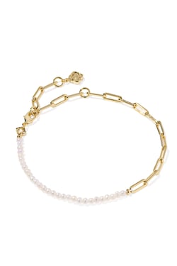 Markie Gold Half Chain Bracelet Freshwater Cultured Pearl