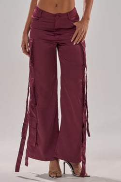 AKIRA Take Me Everywhere Satin Cargo Pants | Size 1X