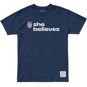 Men's Original Retro Brand USWNT SheBelieves Stacked Navy Tee / 2X