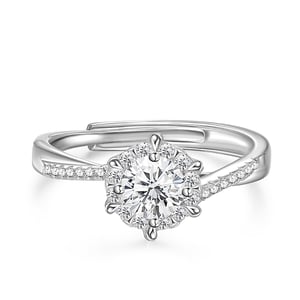 Jeulia Simple Bypass Halo Twist Engagement Ring