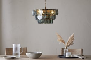 nkuku Kagitha Recycled Glass Chandelier | Lights | Large | Green