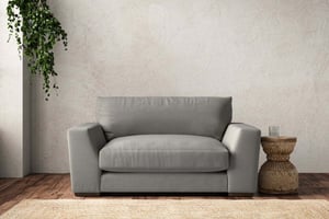 nkuku Guddu Love Seat | Make To Order | Brera Linen Smoke | No Colour