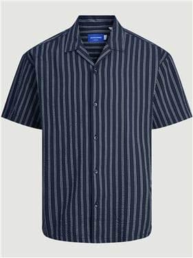 Jack & Jones Palma Seersucker Co-Ord Junior Shirt - Sky Captain - 14Y