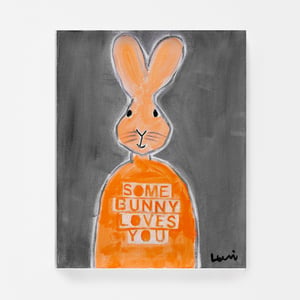 Some Bunny Loves You Taupe Art Print