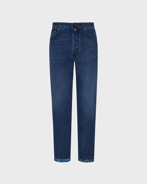 Vilebrequin - Men 5-pockets Denim Pants Tropical Flowers - Jeans - Gbetta18 - Blue - Size 40