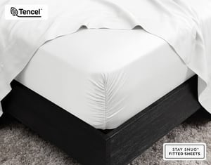 QE Home 350TC BeechBliss TENCEL™ Modal Fitted Sheet in White, Queen