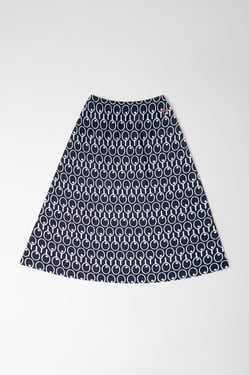 Flared Pocketed Midi Skirt - XL