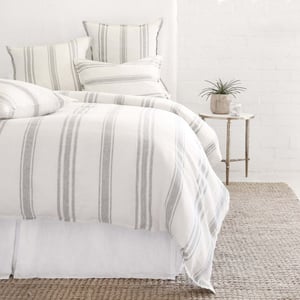 Jackson Cream / Grey Linen King Duvet Cover